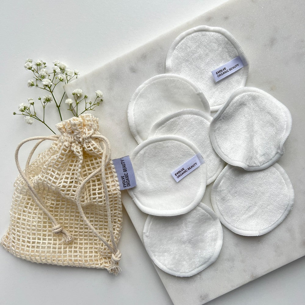 EVOLVE BAMBOO REUSABLE MAKEUP REMOVER PADS - 7 STK